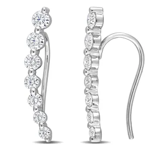 10K White Gold Moissanite Post Earrings