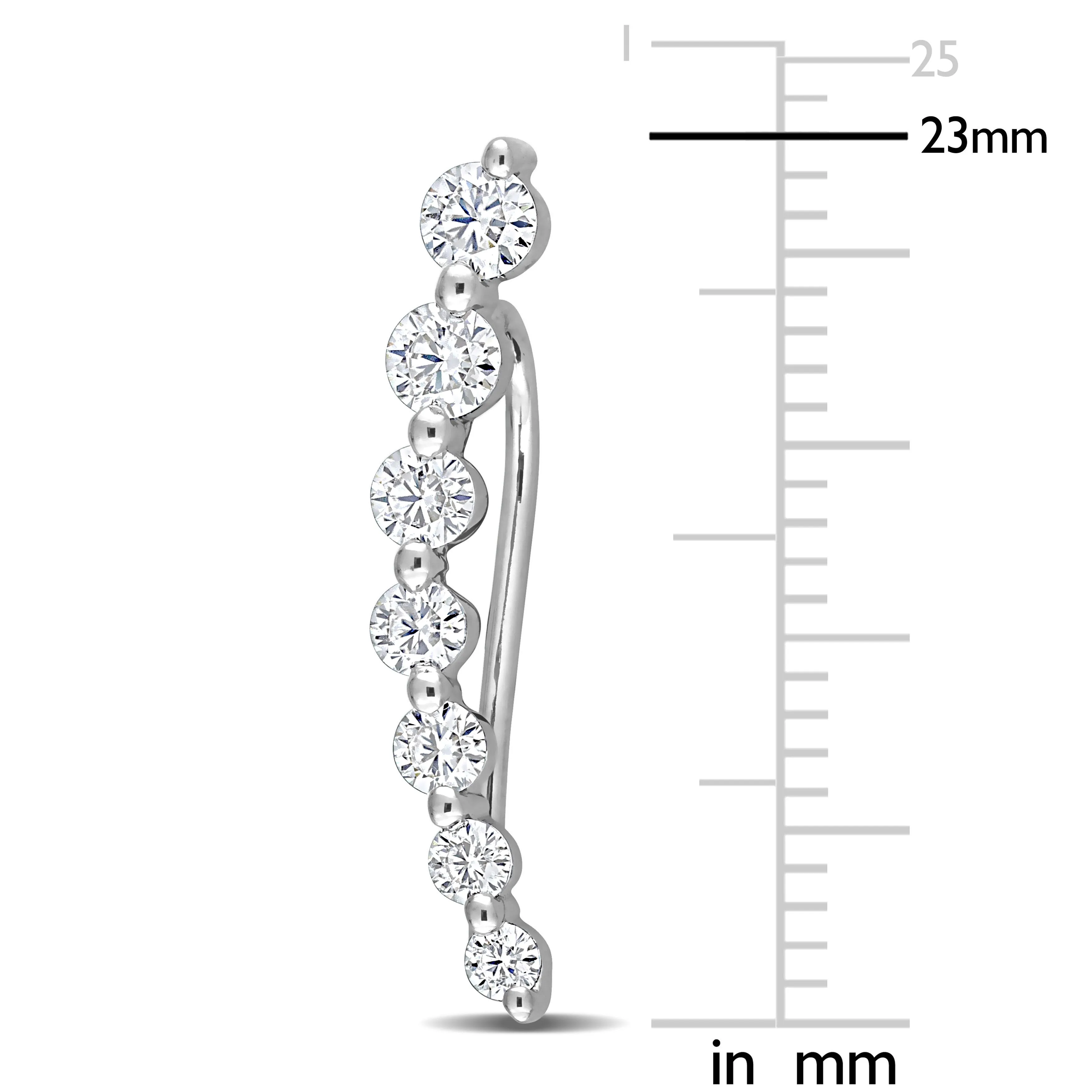 10K White Gold Moissanite Post Earrings
