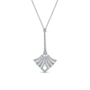 14k White Gold Art Moderne Fashion Necklace
