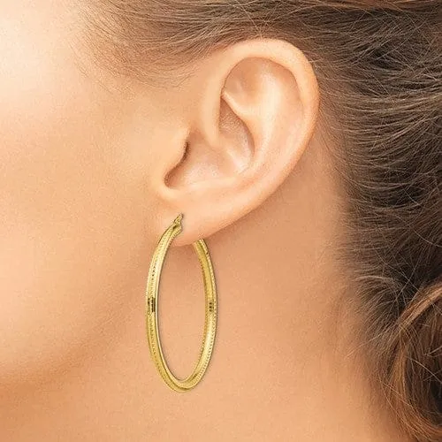 14k Yellow Gold Fancy Hoop Earrings