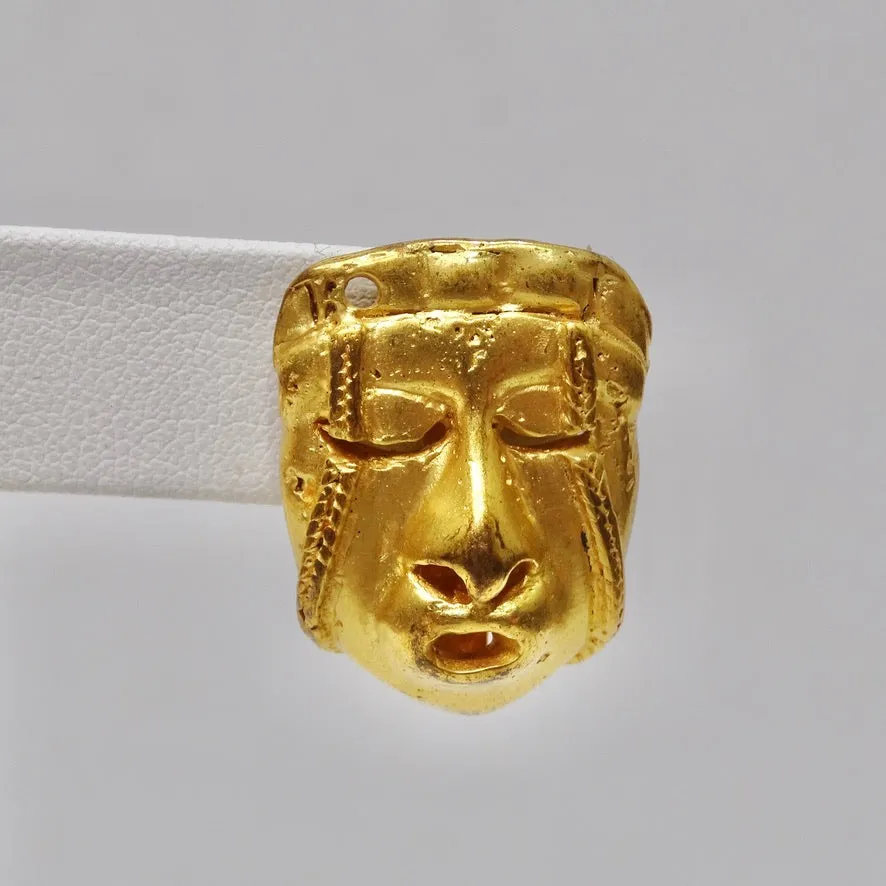 18K Gold Face Motif Stud Earrings