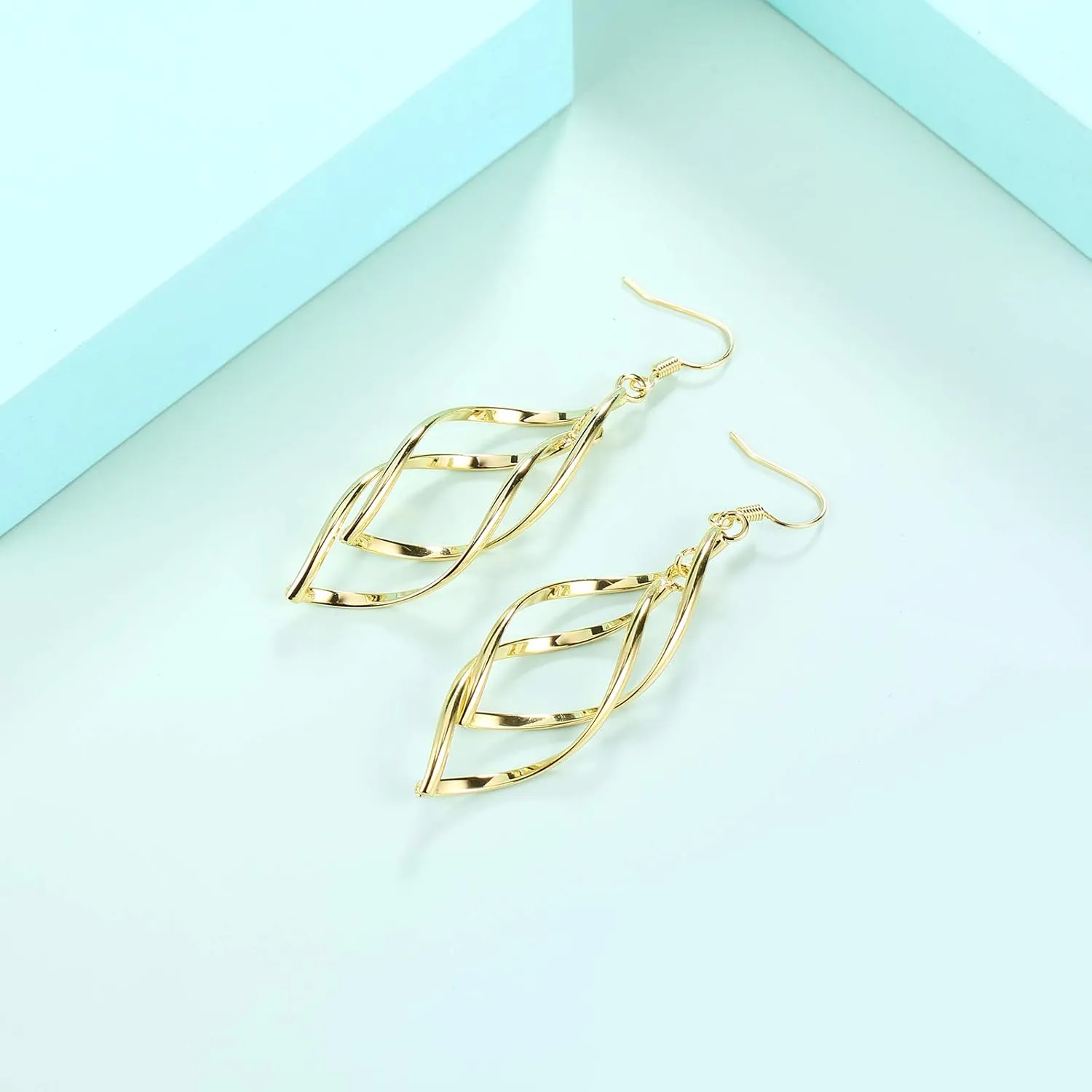 18K Gold Plated Earrings For Women Hypoallergenic Gold Earrings Gold Statement Earrings for Women Trendy Fashion Gold Jewelry Gifts Above 12 Years Old