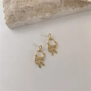 18K Gold-Plated Handbag Drop Earrings