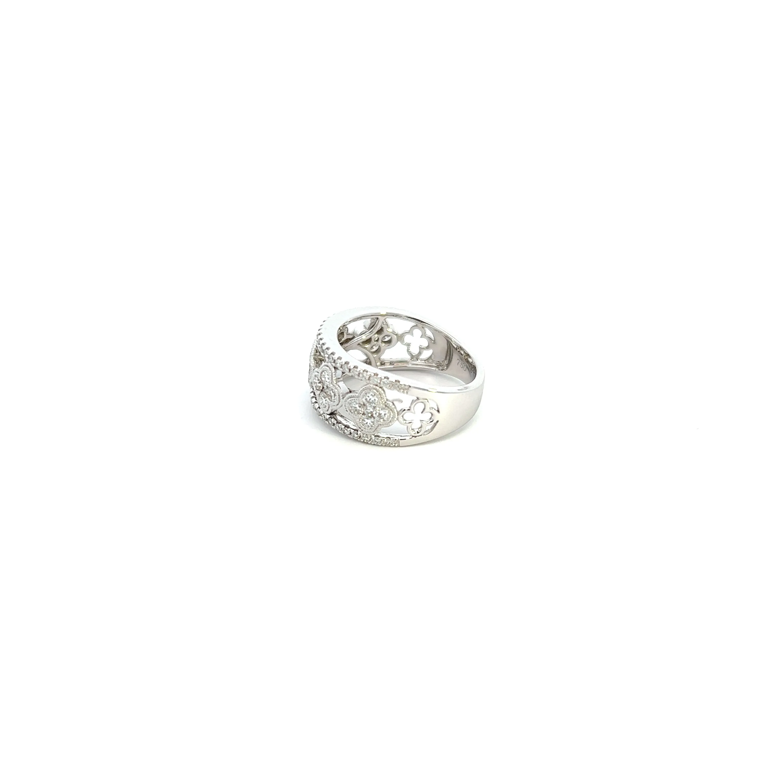 18K White Gold Round Diamond Fashion Ring (.95ctw)