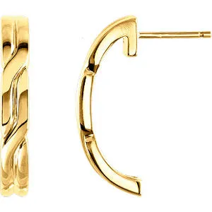 18K Yellow Metal Fashion Earring