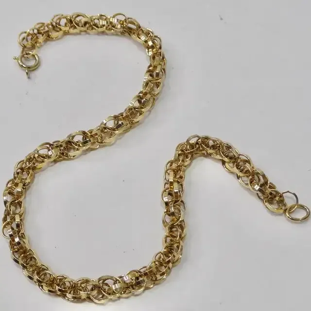 1980S 18K Gold Plated Rope Chain Choker Necklace