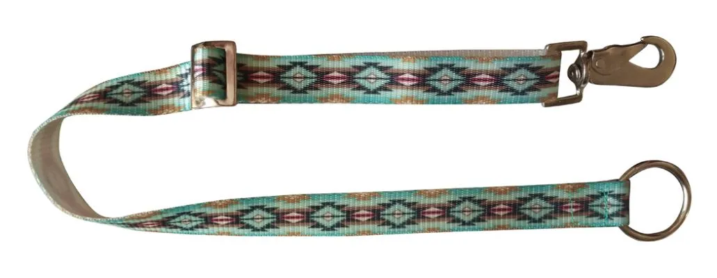 1" Teal Southwest Print nylon adjustable bucket hanger