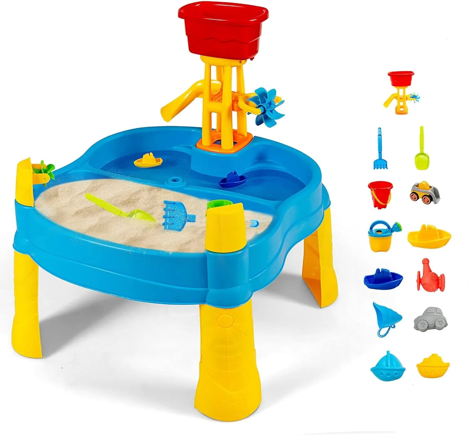 2-in-1 Indoor & Outdoor Sand & Water Table | 12pc Accessory Set | 3 years  