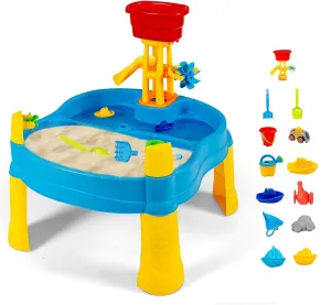 2-in-1 Indoor & Outdoor Sand & Water Table | 12pc Accessory Set | 3 years  