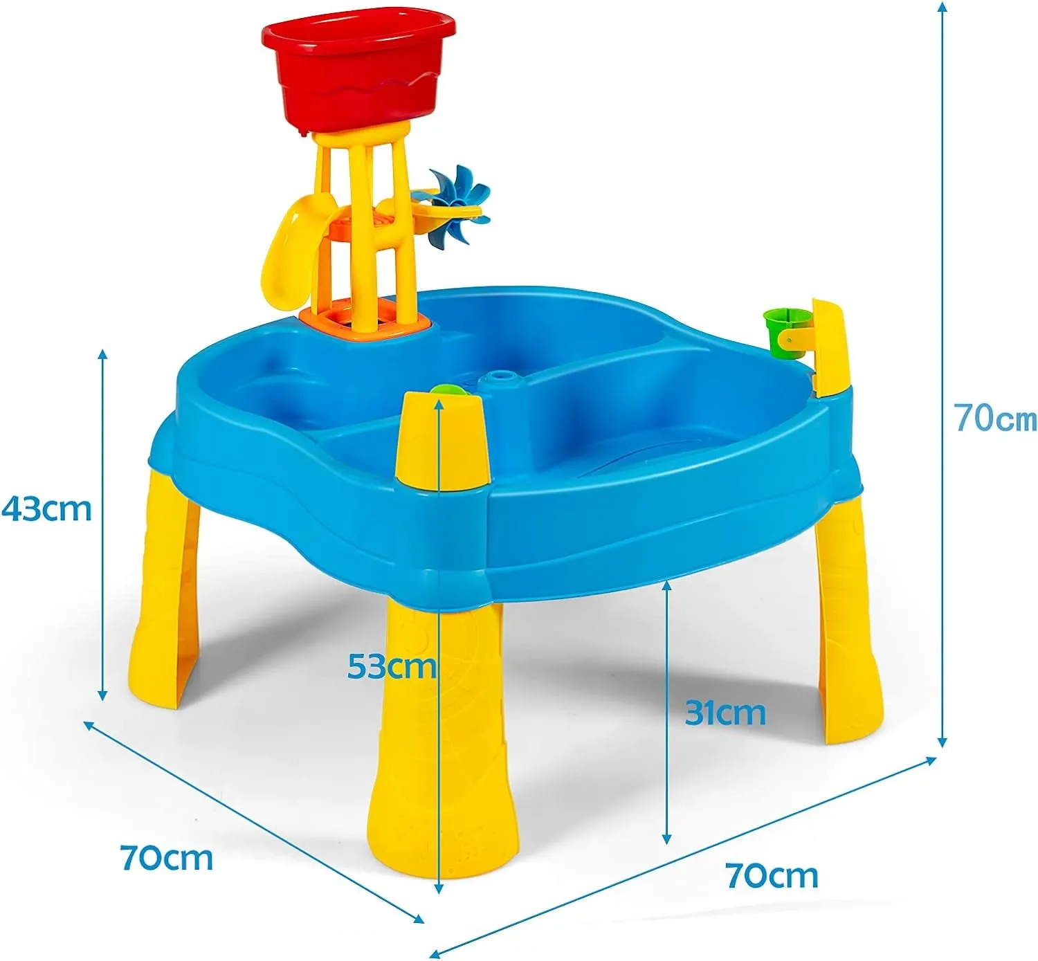 2-in-1 Indoor & Outdoor Sand & Water Table | 12pc Accessory Set | 3 years  