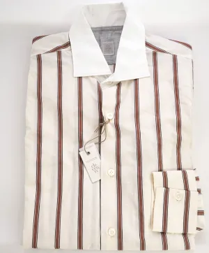 $395 ELEVENTY -*Wide Spread Contrast Collar* Button Dress Shirt - M