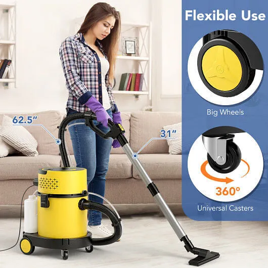 4-in-1 Portable Wet Dry Vacuum Cleaner-Yellow - Color: Yellow
