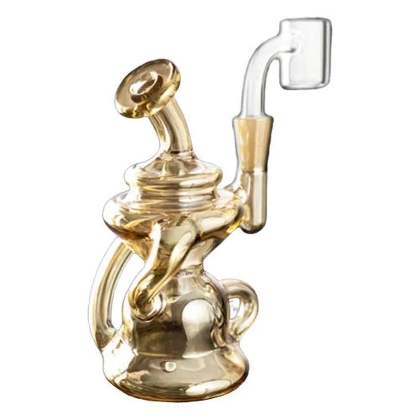 4.5" Mj Arsenal Hydra Mini Dab Rig - Gold - (1 Count)