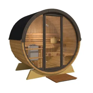 5.5 Ft Scenic View Barrel Sauna - 2- 4 People (Extra Wide)