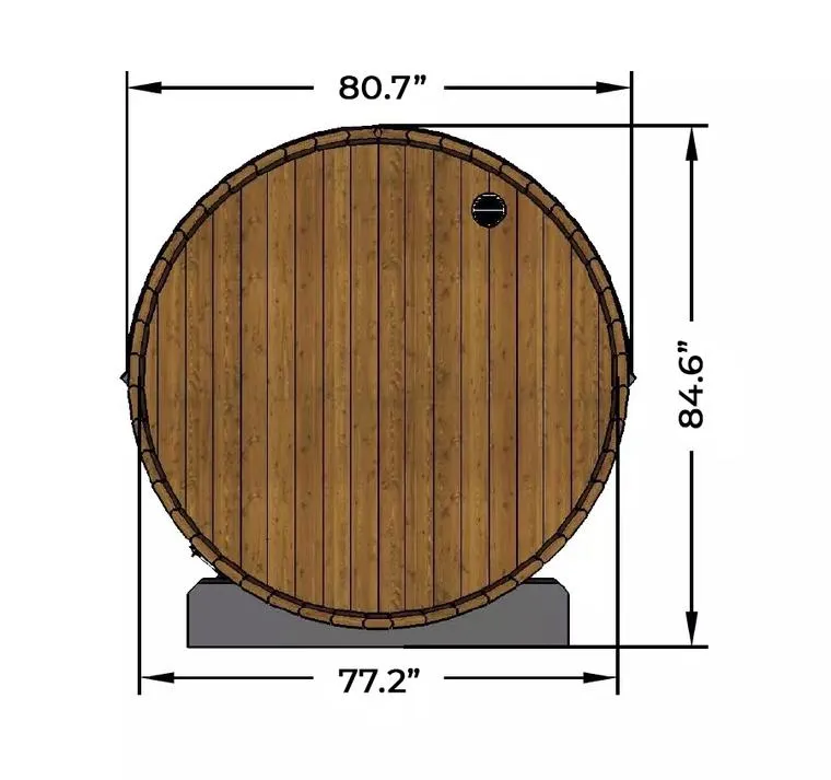5.5 Ft Scenic View Barrel Sauna - 2- 4 People (Extra Wide)