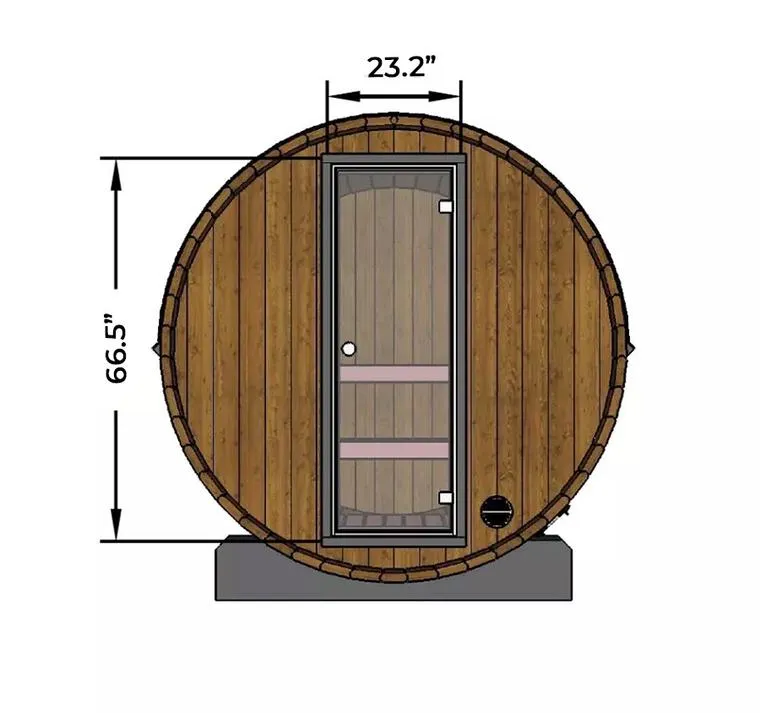 5.5 Ft Scenic View Barrel Sauna - 2- 4 People (Extra Wide)