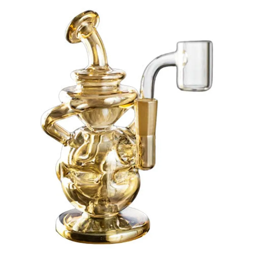 5.5" Mj Arsenal Infinity Mini Dab Rig - Gold - (1 Count)