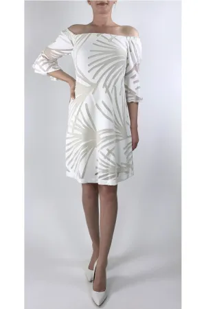 653 IVY Bell Sleeves On/Off Shoulder Knee Length Flare Dress