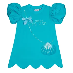 A DEE - Olympia Ocean Pearl Shell Sweat Dress - Aruba Blue
