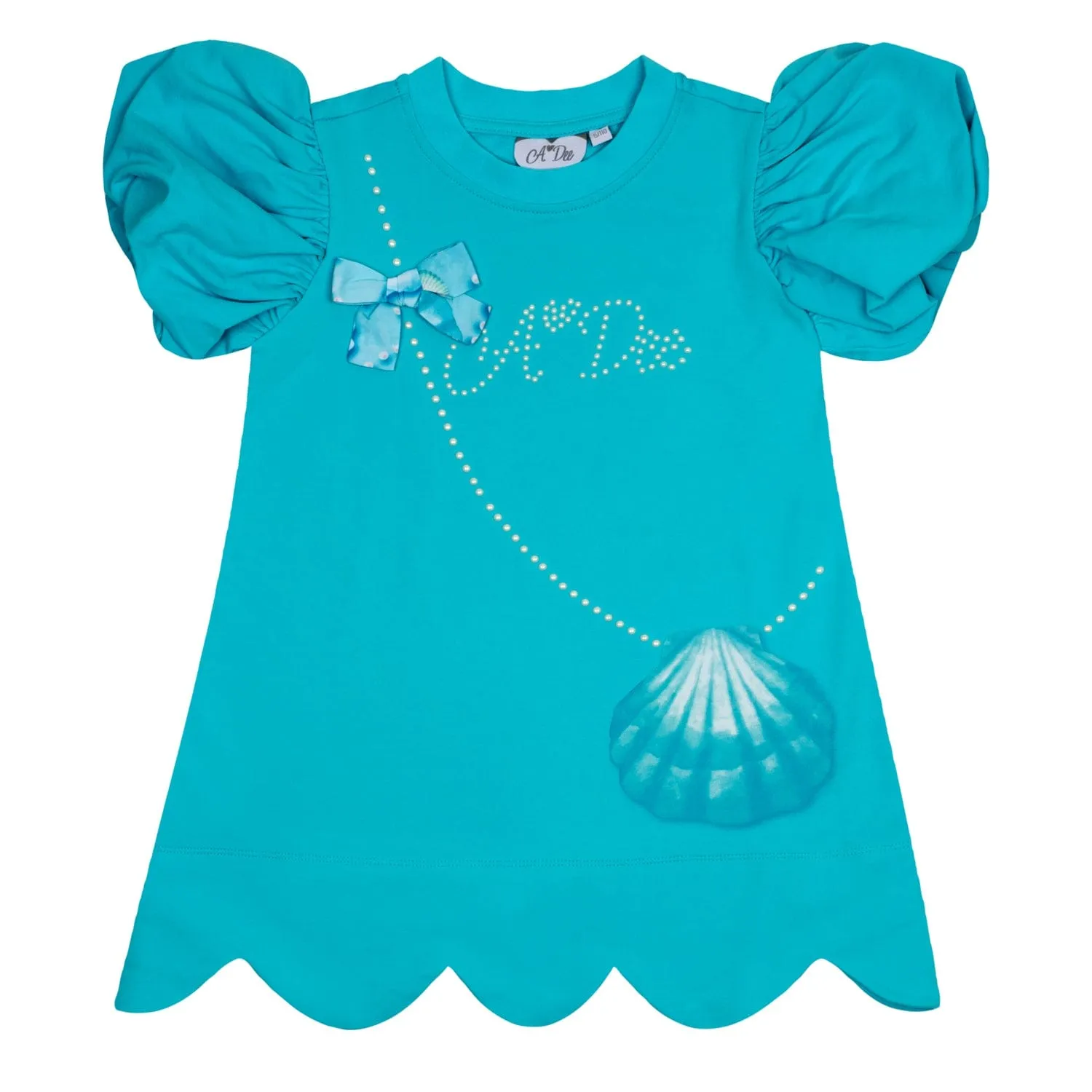 A DEE - Olympia Ocean Pearl Shell Sweat Dress - Aruba Blue