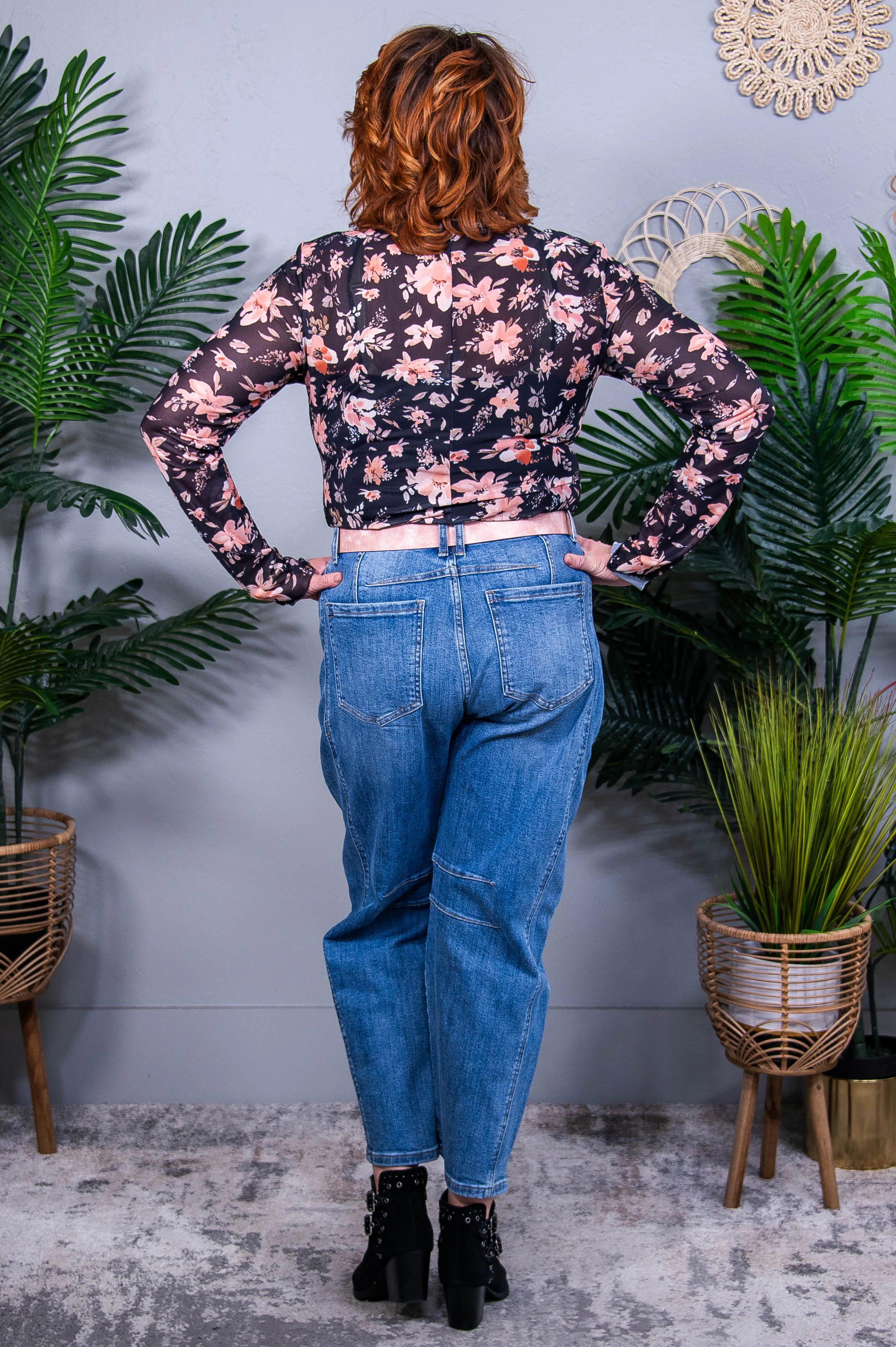 A Dose Of Classy Black Floral Mesh Top - T10869BK