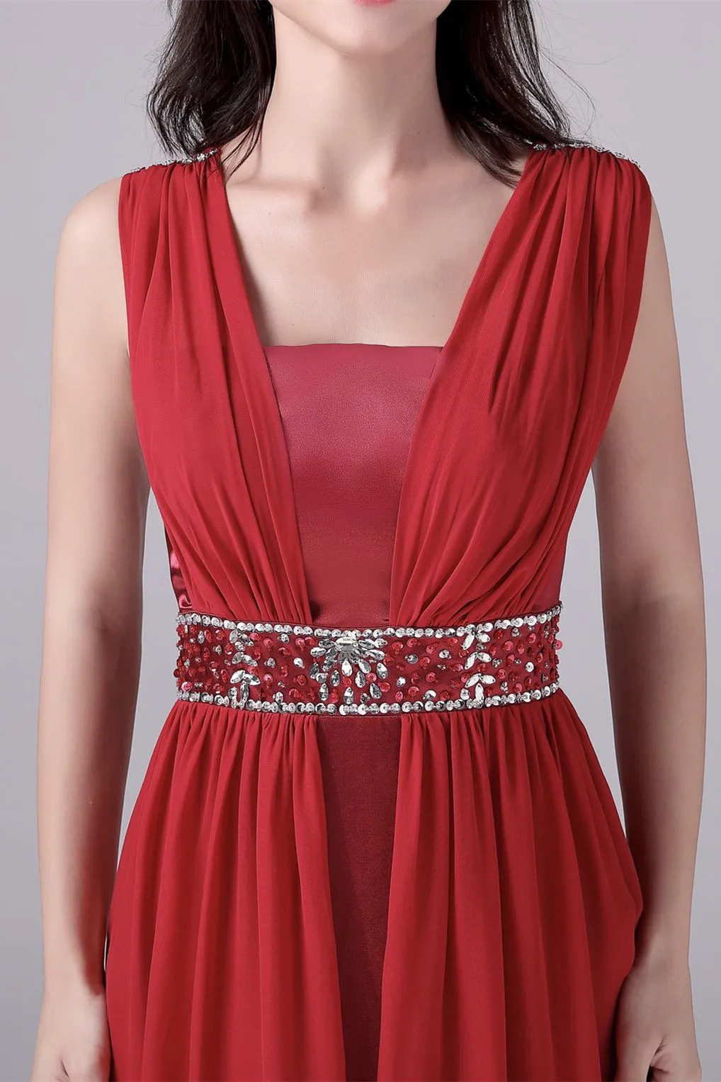 A-line court train sleeveless halter backless mother's dress