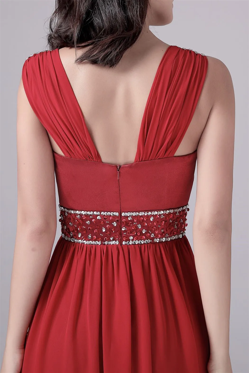 A-line court train sleeveless halter backless mother's dress