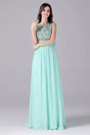 A-Line strap Bateau Ankle-length sleeveless Backless mother's dress