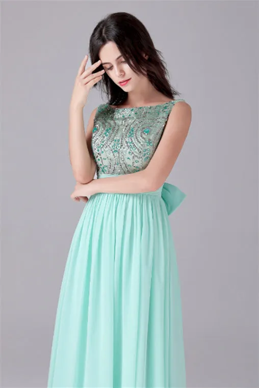 A-Line strap Bateau Ankle-length sleeveless Backless mother's dress