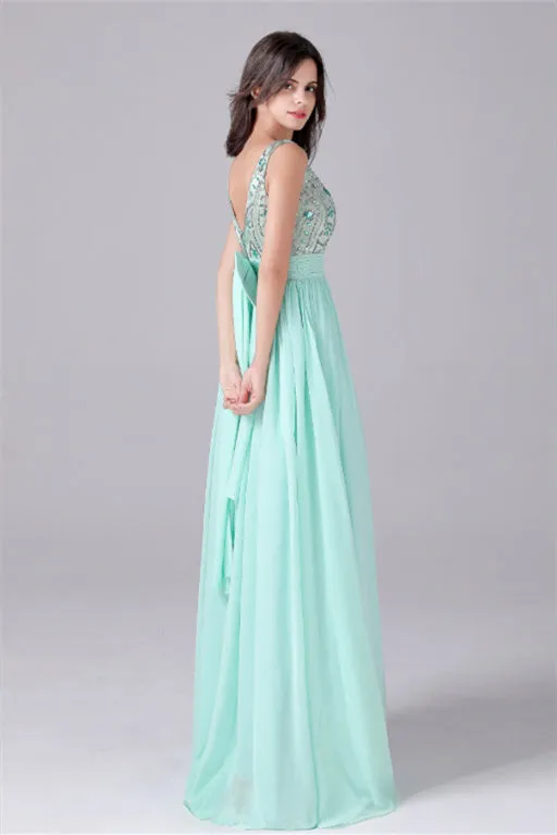 A-Line strap Bateau Ankle-length sleeveless Backless mother's dress