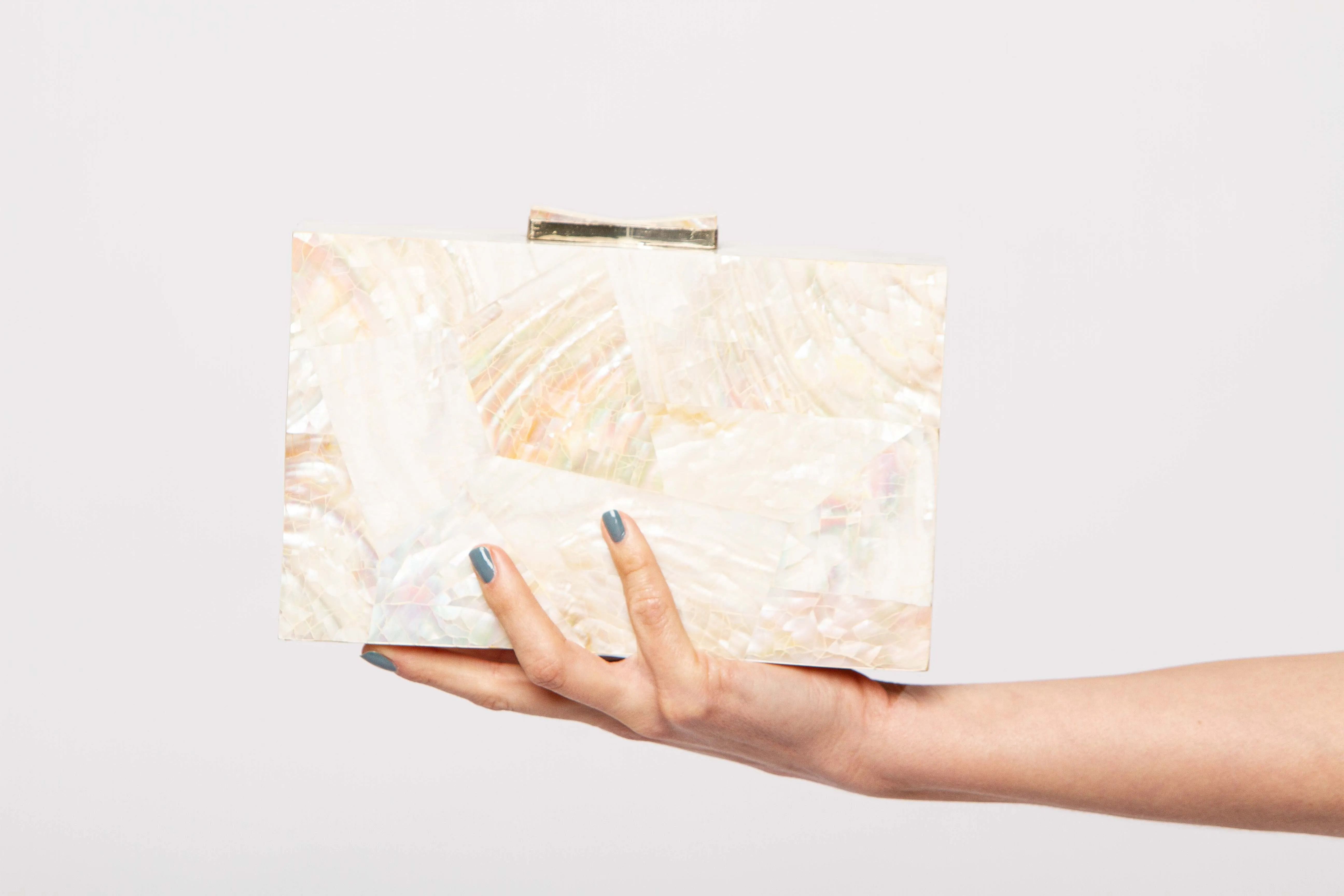 Abstract geometry abalone clutch