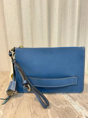 ADELE LEATHER CLUTCH - COBALTO