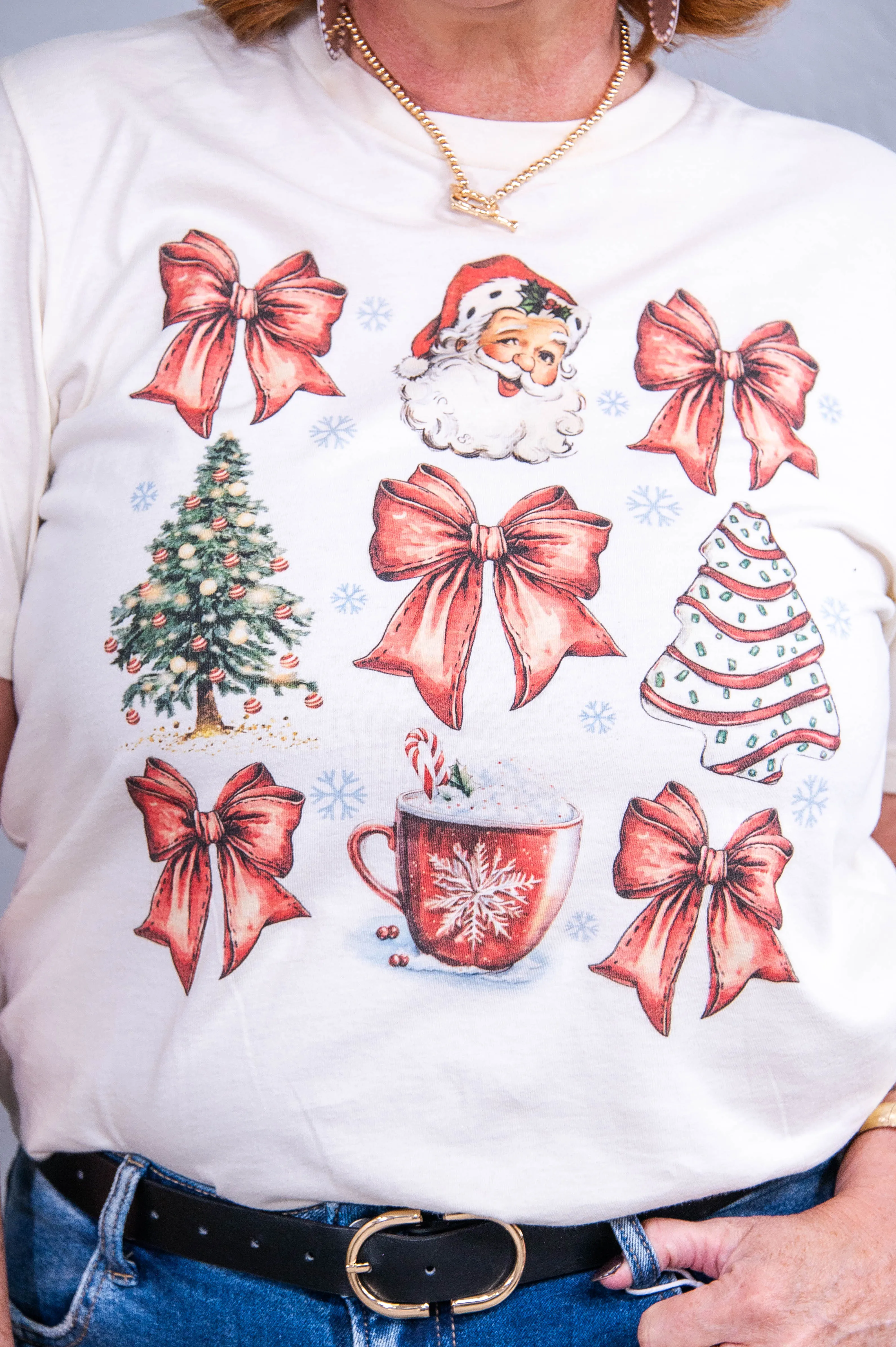 All You Need Is Christmas Natural Christmas Printed Graphic Tee - A3699NA