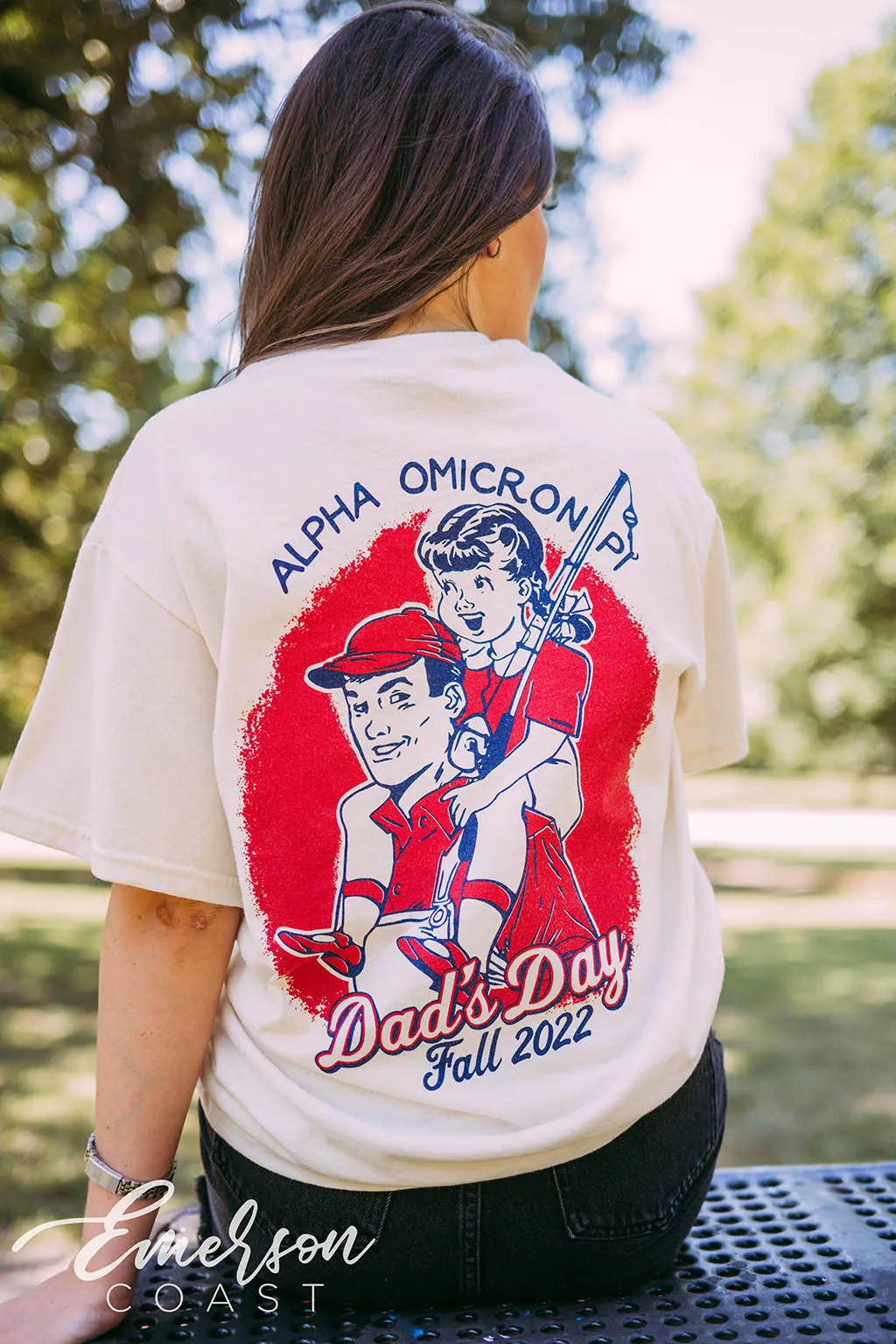 Alpha Omicron Pi Fishing Dad's Day Tee