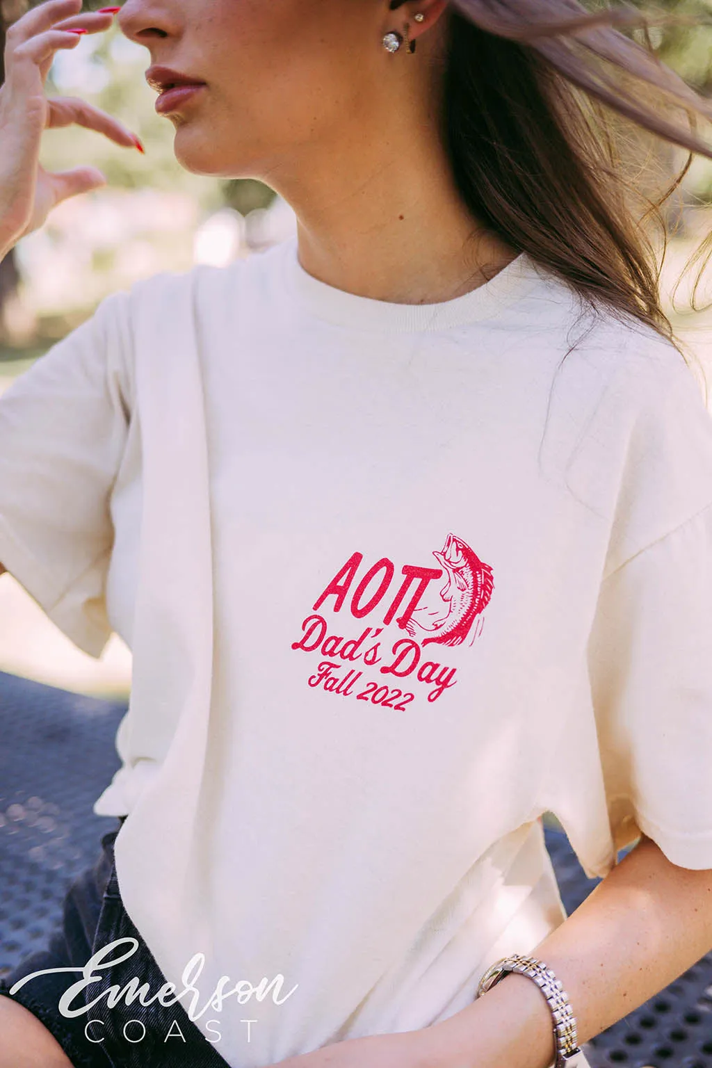 Alpha Omicron Pi Fishing Dad's Day Tee