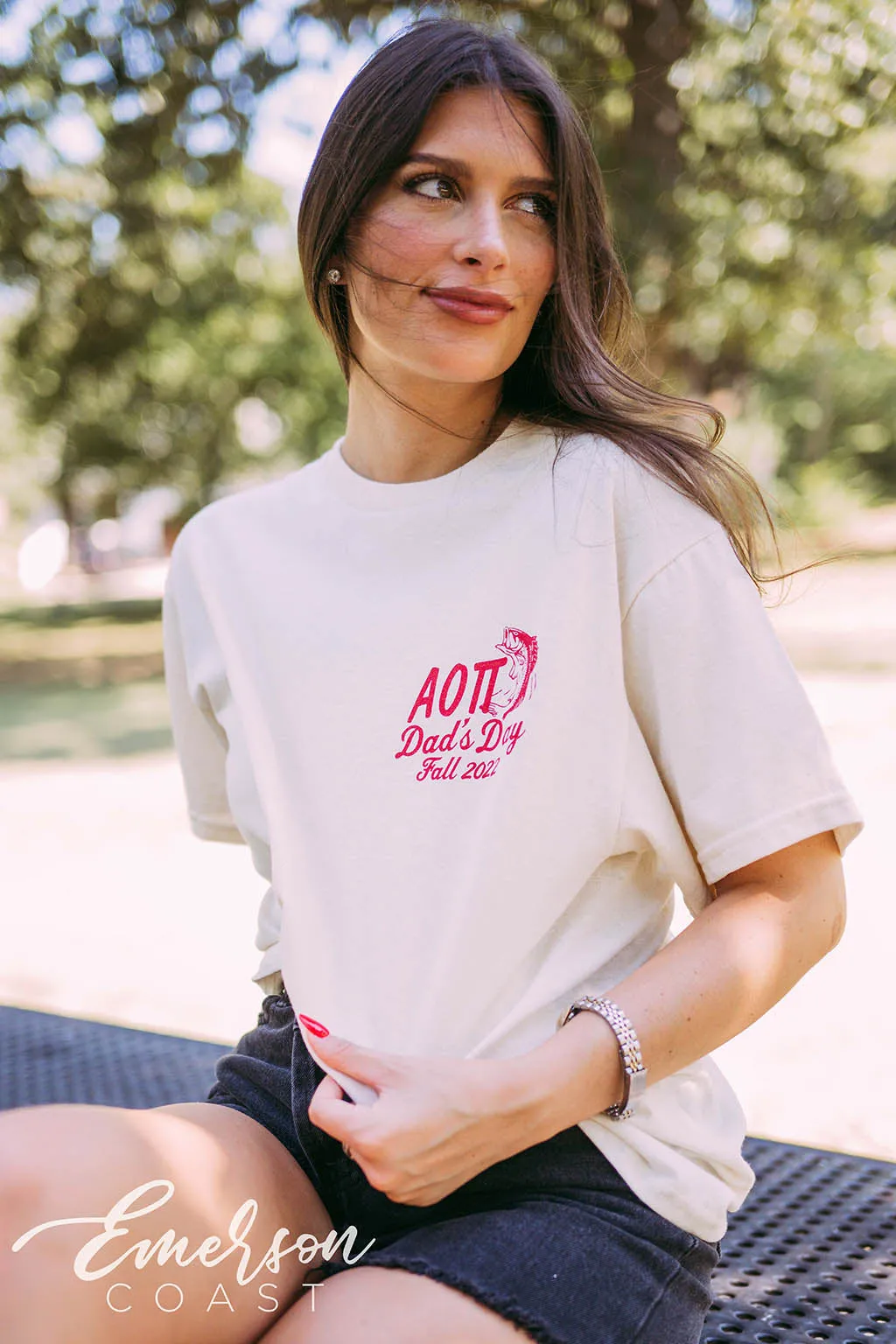 Alpha Omicron Pi Fishing Dad's Day Tee