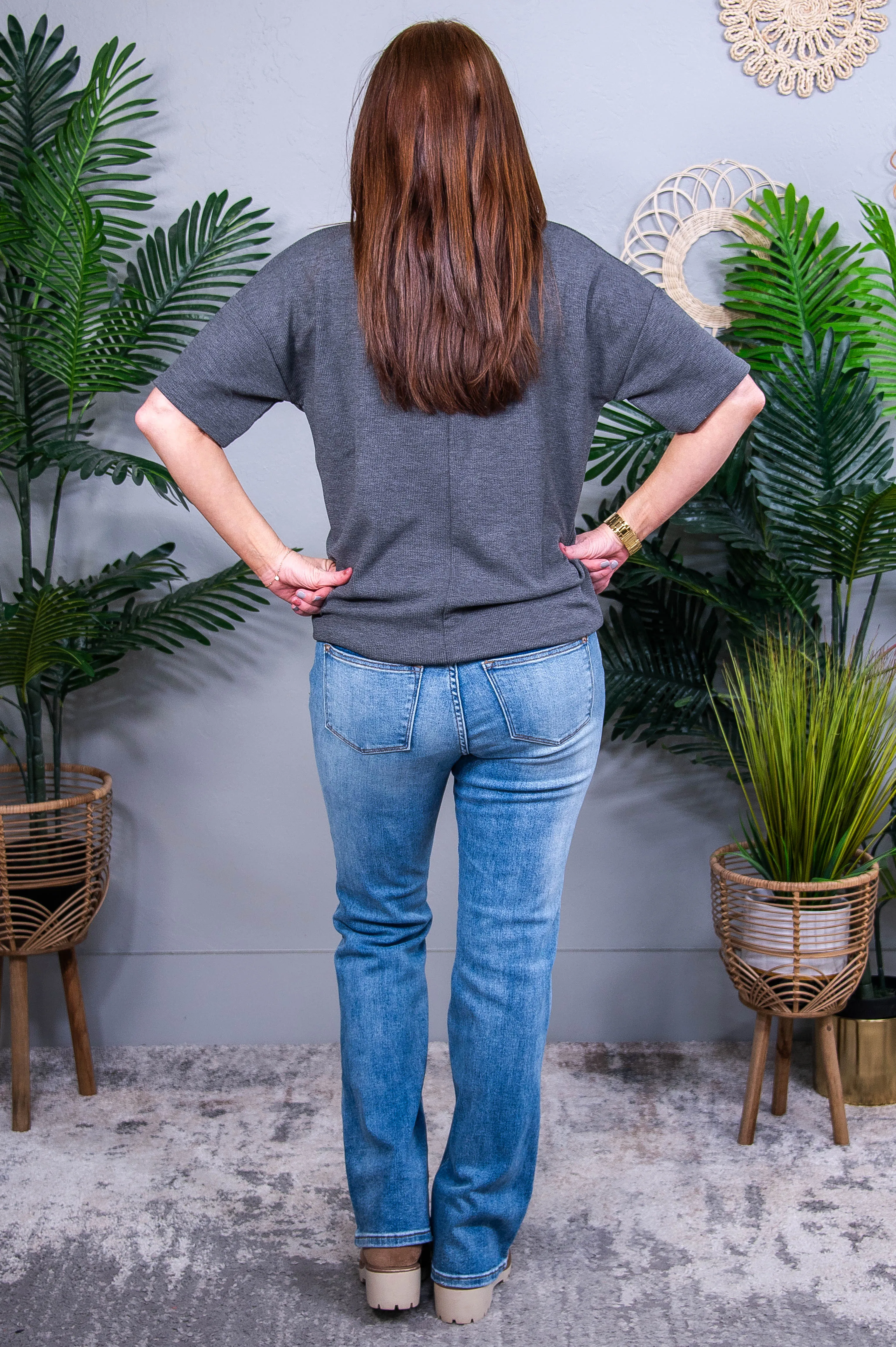 Always Enough Graphic Tee in Charcoal - T10871CH