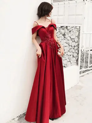 Amazing Evening Dress  Charming A Line Straps Neck Floor Length Beaded Lace Flowers Formal Party Evening Dresses