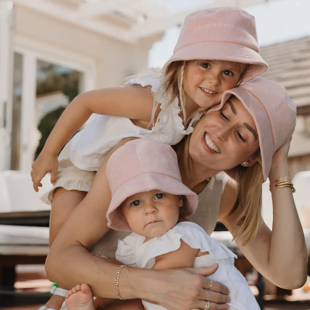 Anchor & Arrow - Terry Towelling Bucket Hat | Blush