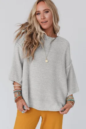 Antionette Round Neck Dropped Shoulder Sweater