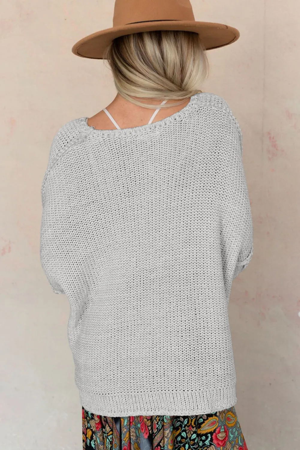 Antionette Round Neck Dropped Shoulder Sweater