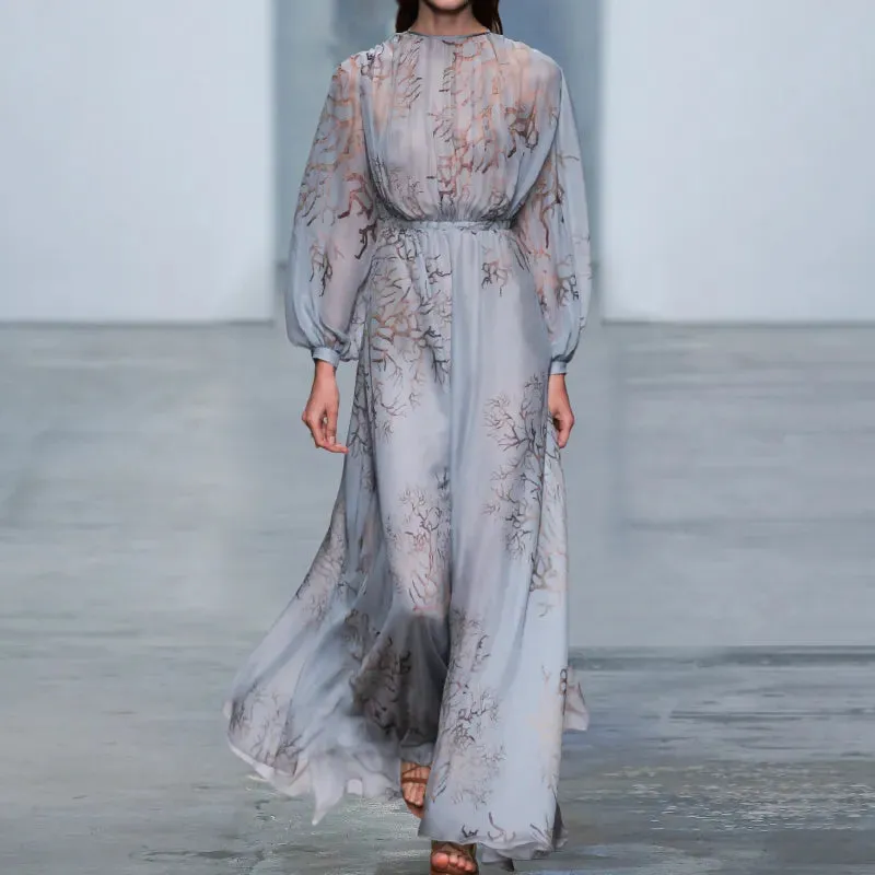 Athena Chiffon Pale Blue Long Dress