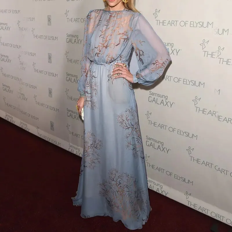 Athena Chiffon Pale Blue Long Dress