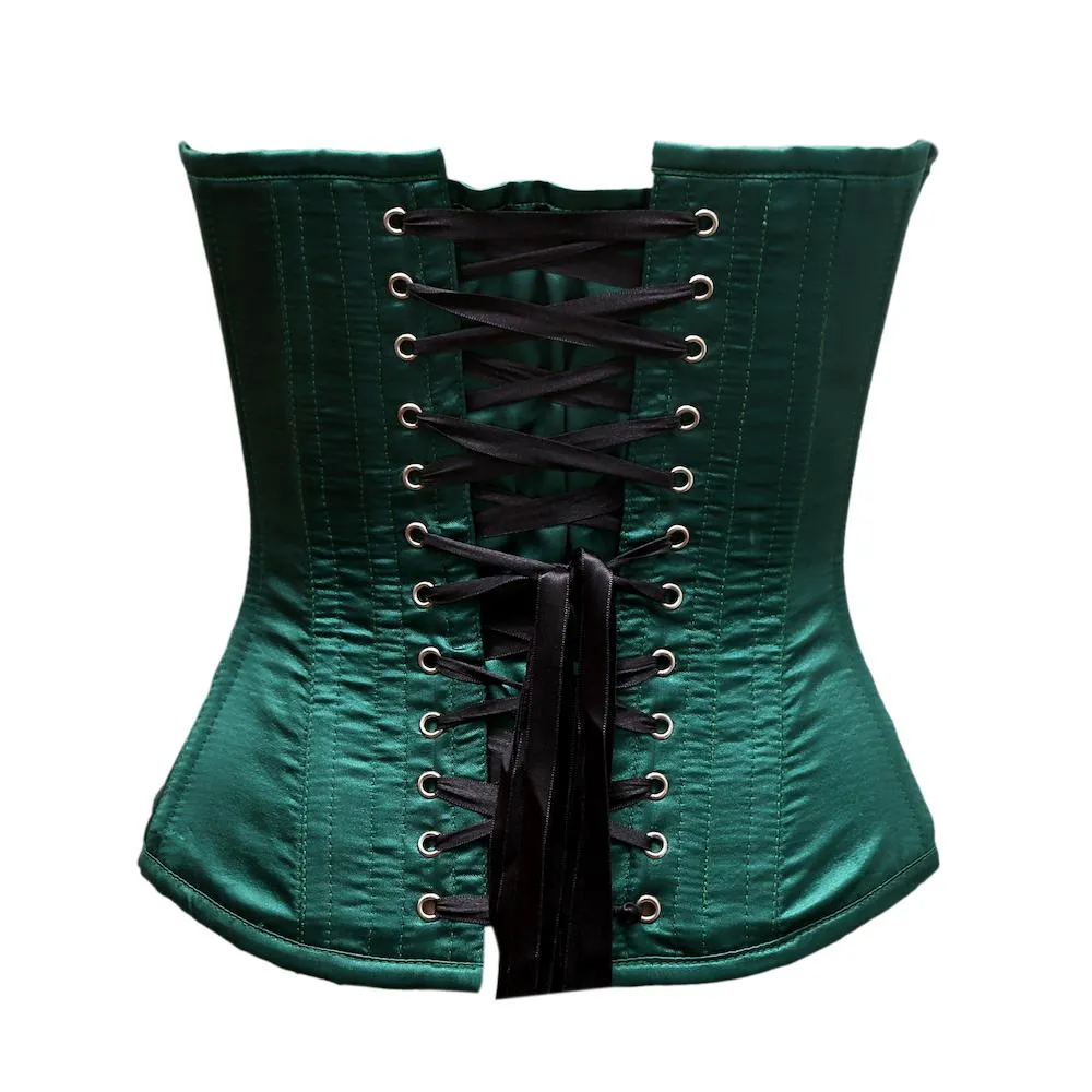 Auriemma Green Satin Satin Embroidery Overbust Corset