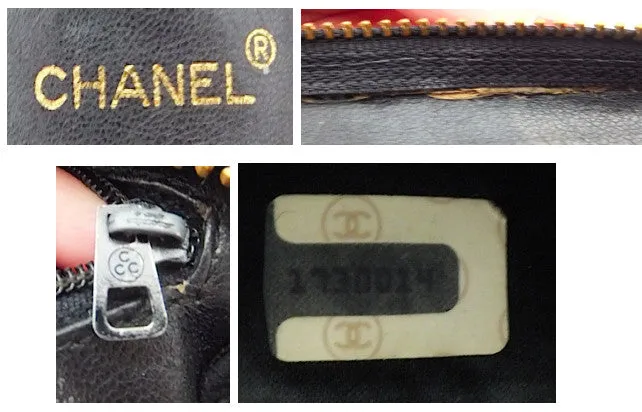 Authentic Chanel Black Vintage Lambskin Octagon Handbag