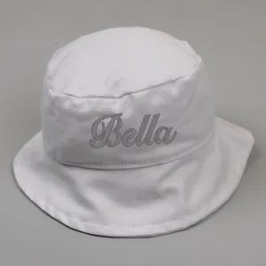 Baby Personalised Summer Bucket Hat  - White