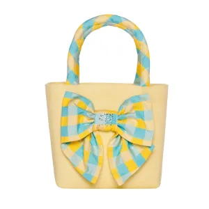 BALLOON CHIC - Check Handbag - Yellow