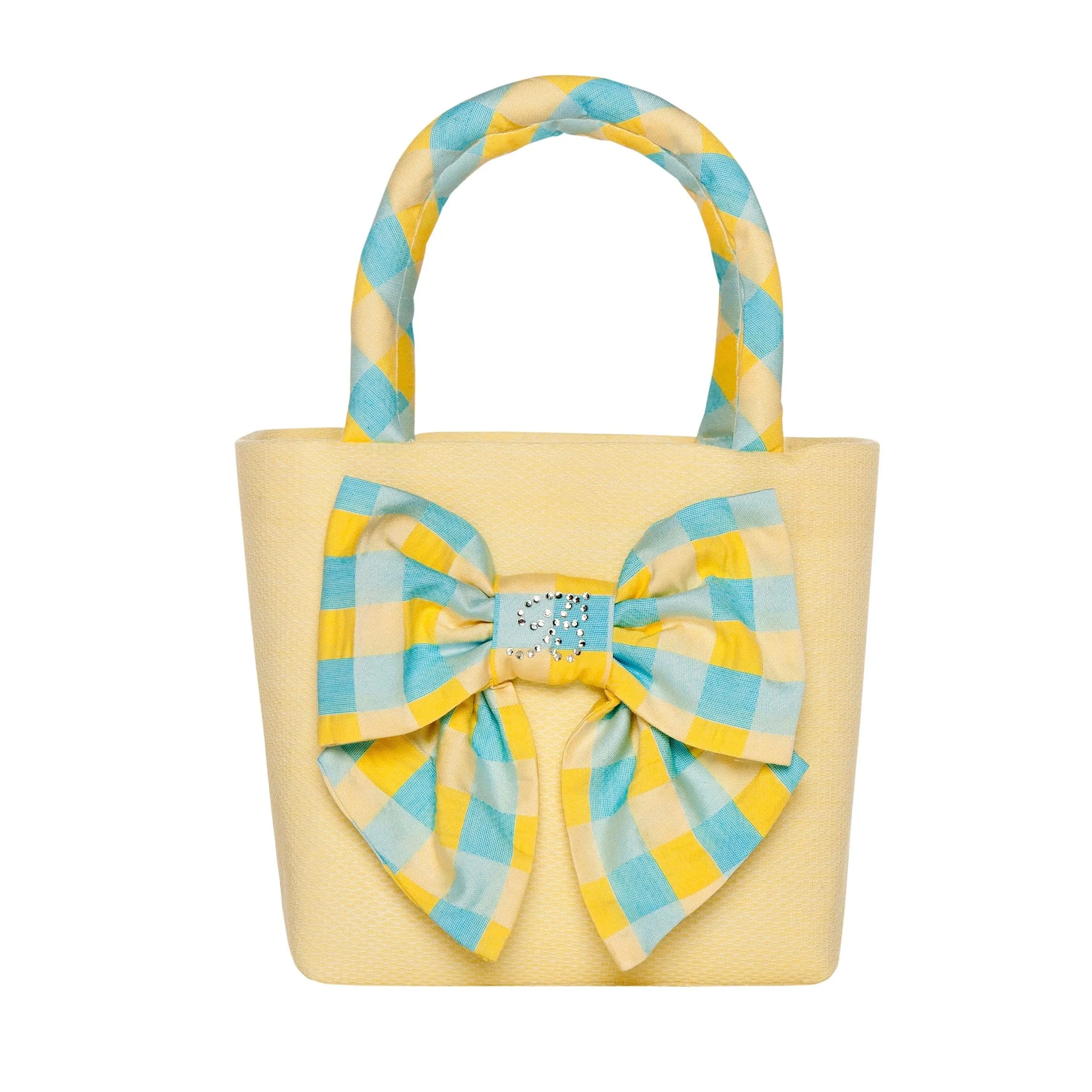 BALLOON CHIC - Check Handbag - Yellow
