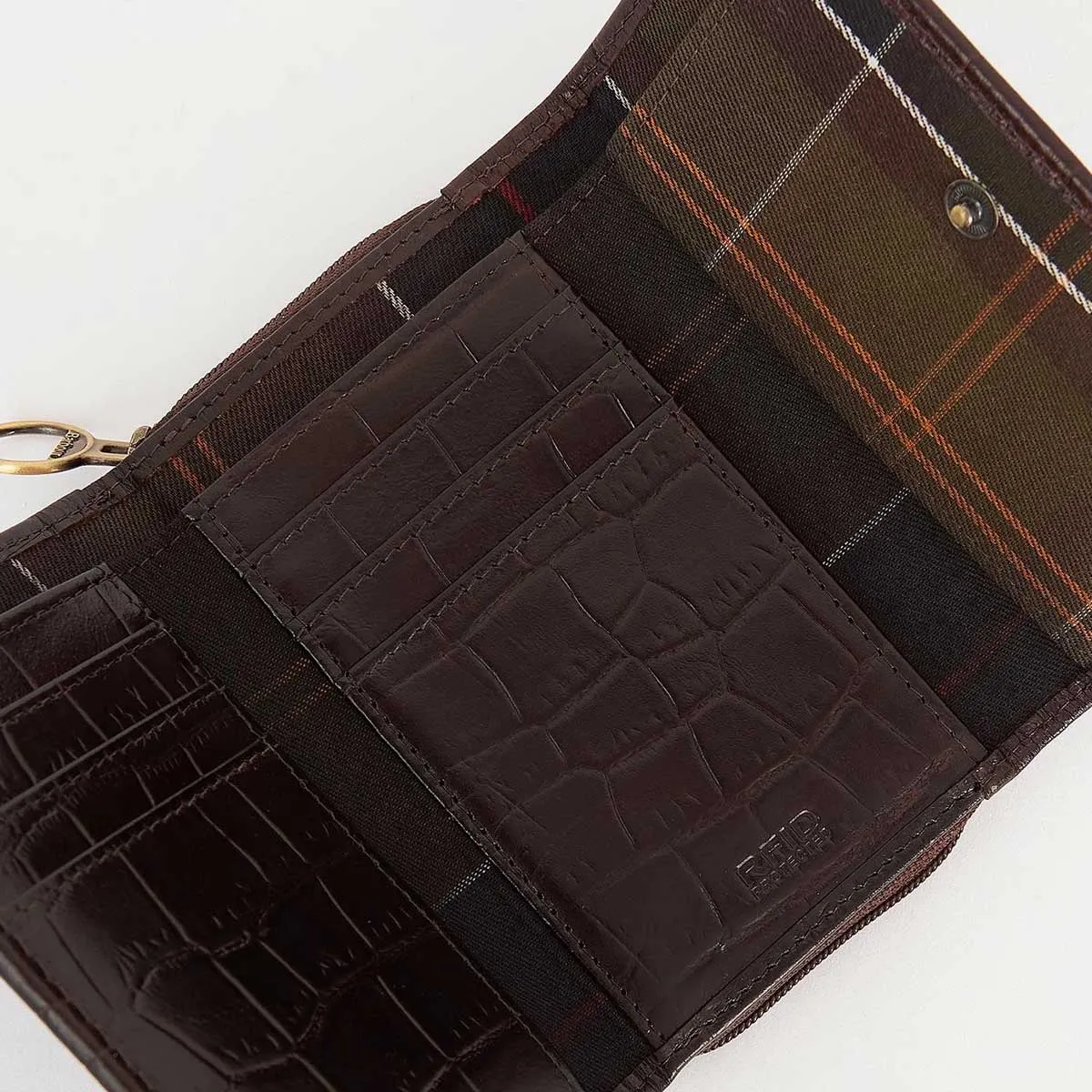 BARBOUR Faux Croc French Purse - Classic Black Cherry