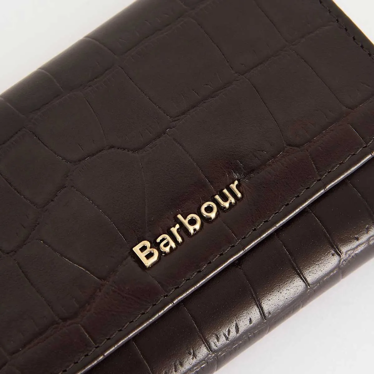 BARBOUR Faux Croc French Purse - Classic Black Cherry